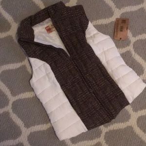 White& Brown Puffer Vest